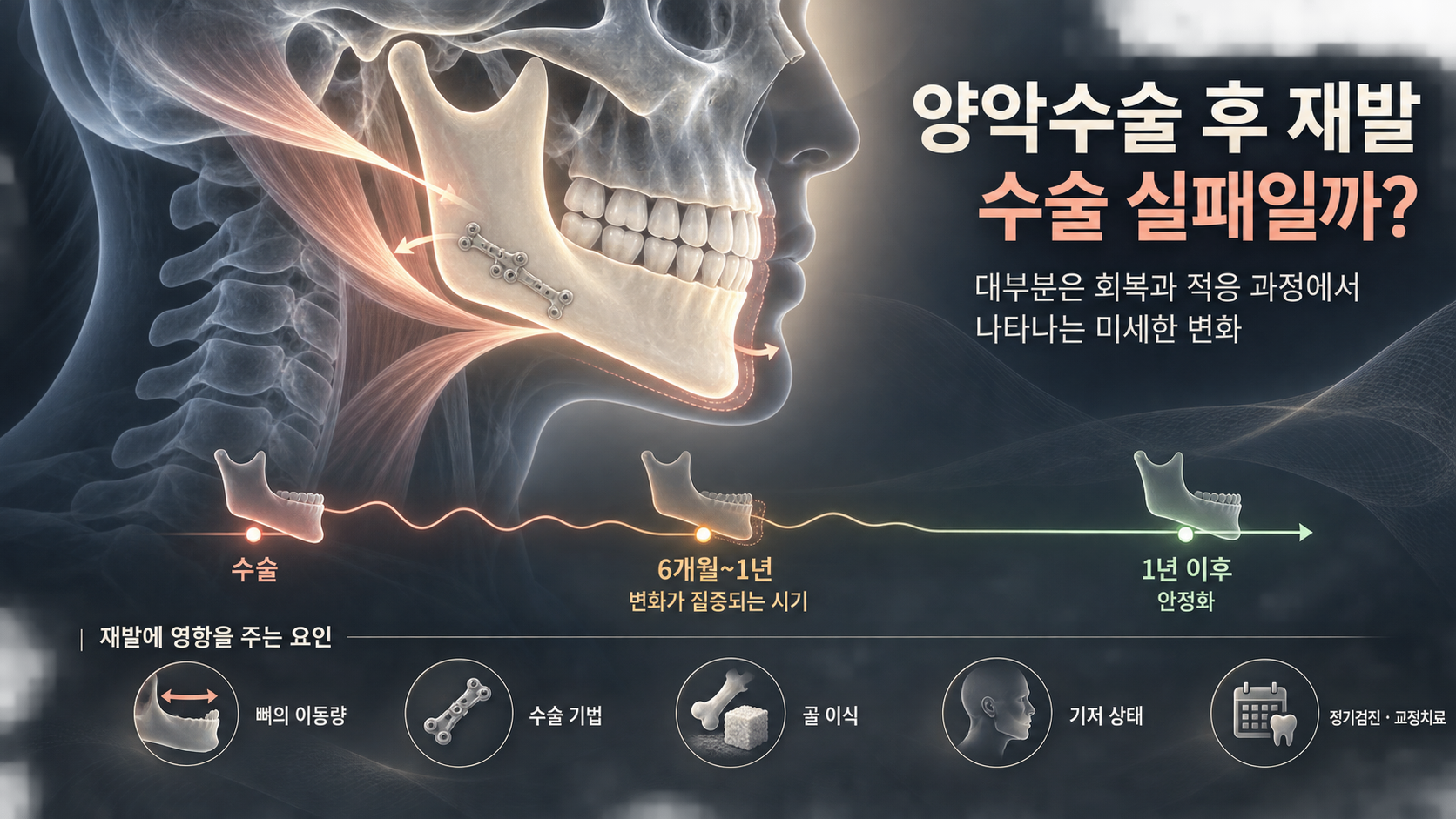 뼈가 원래 자리로 돌아가려 한다고? 양악수술(악교정 수술) 후 ‘재발(Relapse)’에 대한 팩트체크