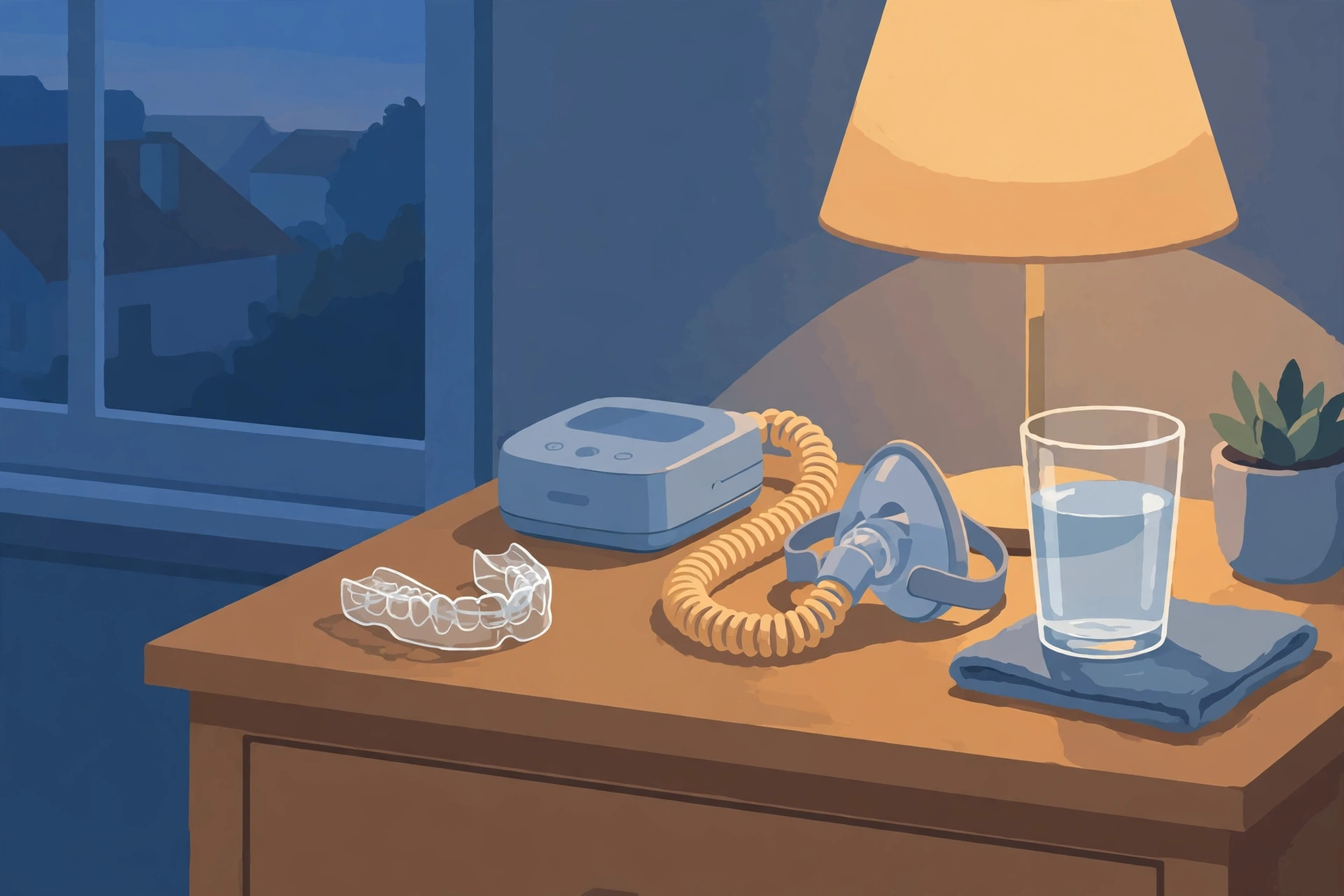 수면무호흡, 양압기 대신 입안 장치로 혈압도 내릴 수 있을까 — 220명 12개월 비교